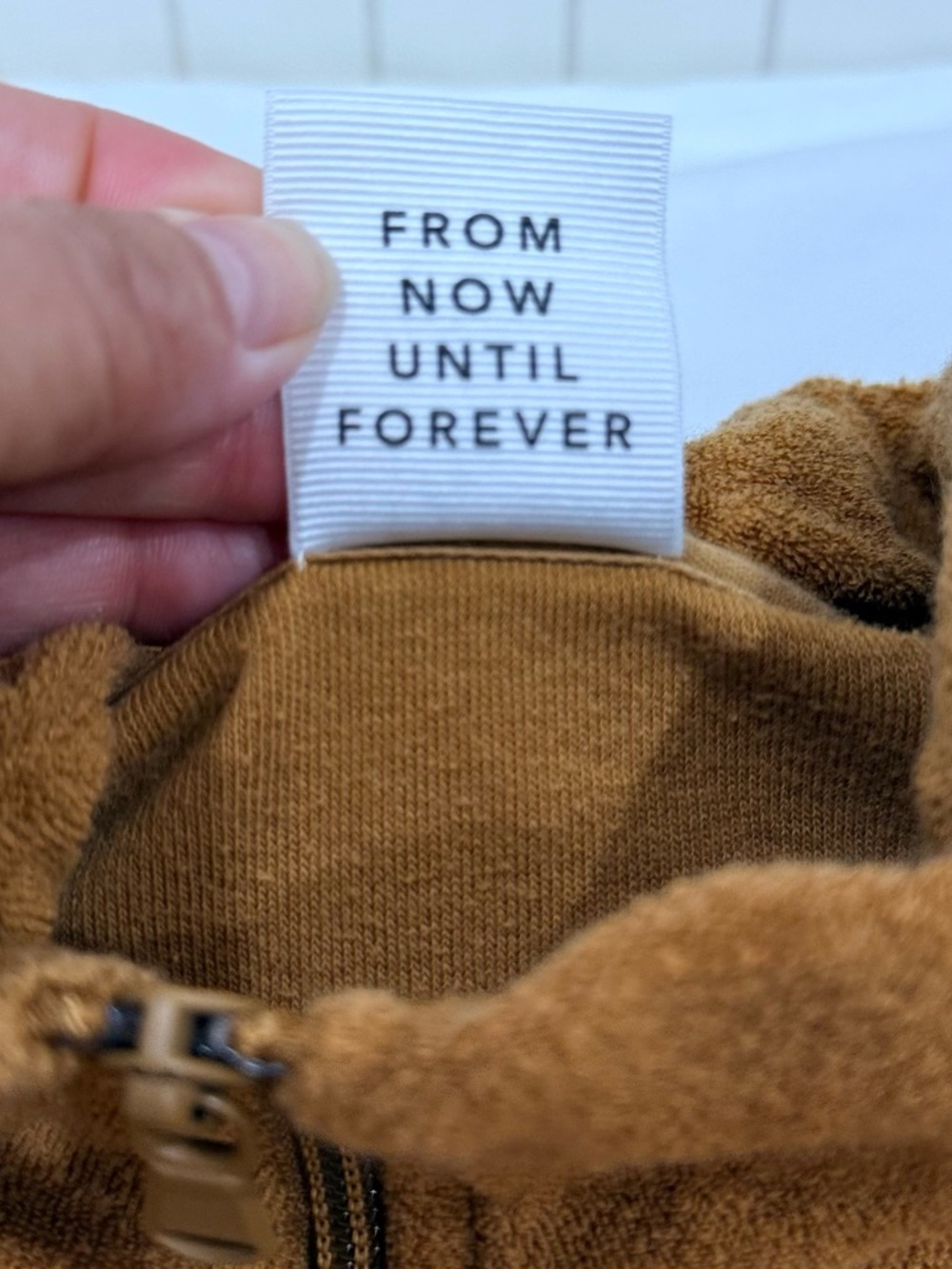 Offline by Aerie terry cloth Quarter-Zip Pullover in Chestnut Brown size L - Picture 6 of 8